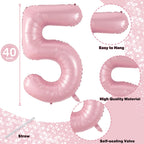 Lingqiang 40in Pastel Pink Number 15 Balloon – Giant 1 & 5 Foil Balloons for Birthday & Party Decor