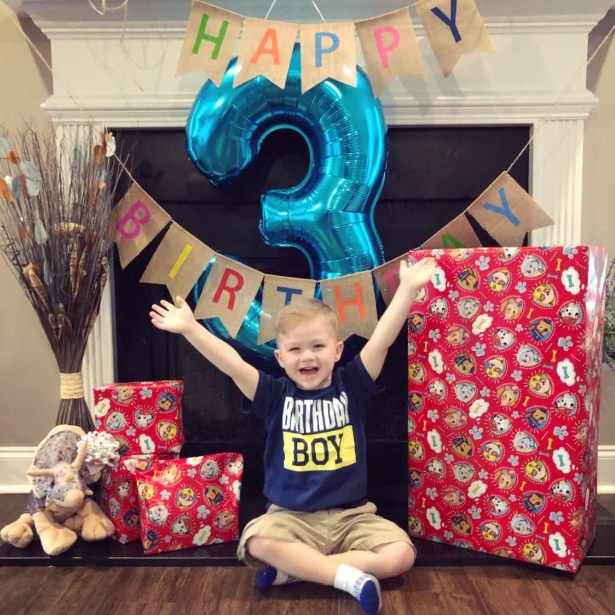Lingqiang 40 Inch Blue Number 3 Balloon | Large Foil Numeric Balloons for Birthdays & Celebrations