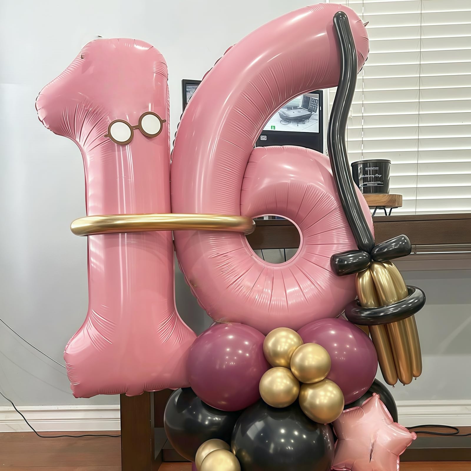 Lingqiang 40in Pastel Pink Number 15 Balloon – Giant 1 & 5 Foil Balloons for Birthday & Party Decor