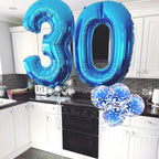 Lingqiang Blue 13th Birthday Balloons Kit | 40in Foil Numbers + Confetti Latex