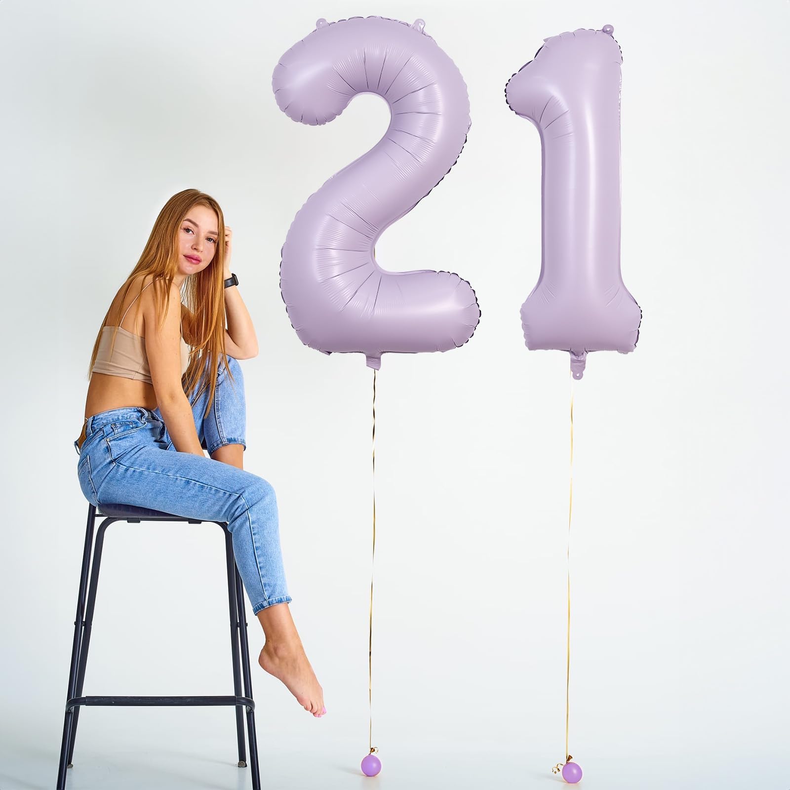 Lingqiang 40in Pastel Purple Number Balloons – 1 & 0 Mylar Set for 10th Birthday & Anniversary