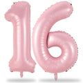 Lingqiang Pastel Pink 16th Birthday Balloons – 40-Inch Foil Number 1 & 6 Self-Inflating Mylar Set