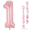 Lingqiang Pastel Pink 40-Inch Foil Number Balloons 0-9 | Giant Birthday Party Decor