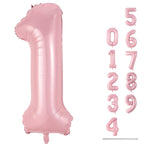 Lingqiang Pastel Pink 40-Inch Foil Number Balloons 0-9 | Giant Birthday Party Decor