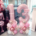 Lingqiang Pastel Pink 40-Inch Foil Number Balloons 0-9 | Giant Birthday Party Decor