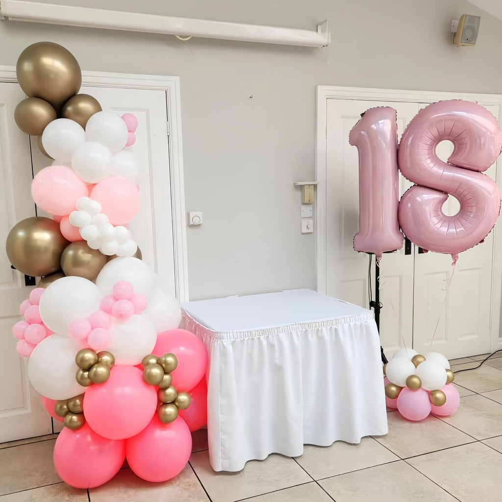 Lingqiang Pastel Pink 40-Inch Foil Number Balloons 0-9 | Giant Birthday Party Decor
