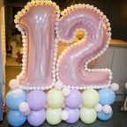 Lingqiang Pastel Pink 40-Inch Foil Number Balloons 0-9 | Giant Birthday Party Decor