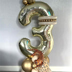 Lingqiang 40'' Champagne Gold Number 7 Balloon — Self-Inflating Foil Balloons for 7th Birthday & Celebrations