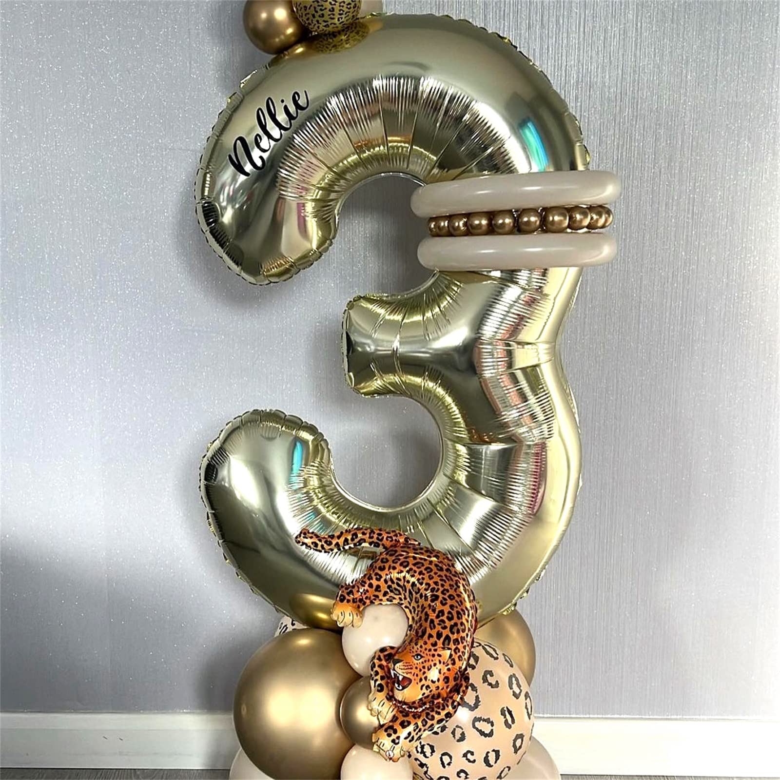 Lingqiang 40'' Champagne Gold Number 7 Balloon — Self-Inflating Foil Balloons for 7th Birthday & Celebrations