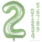 Lingqiang 40-inch Sage Green Number 2 Foil Balloon Set – Large 0-9 Balloons for Parties