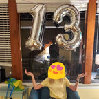 Lingqiang Silver 40-Inch Giant Number 3 Balloons – Self-Inflating Foil Birthday & Celebration Decor