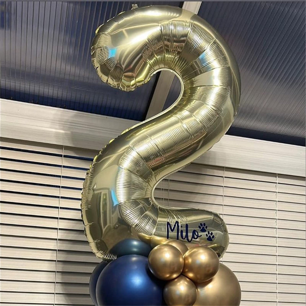 Lingqiang 40'' Champagne Gold Number 7 Balloon — Self-Inflating Foil Balloons for 7th Birthday & Celebrations