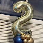 Lingqiang 40'' Champagne Gold Number 7 Balloon — Self-Inflating Foil Balloons for 7th Birthday & Celebrations