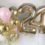 Lingqiang 40 Inch Champagne Gold Number 2 Balloon – Large Foil Party Balloons