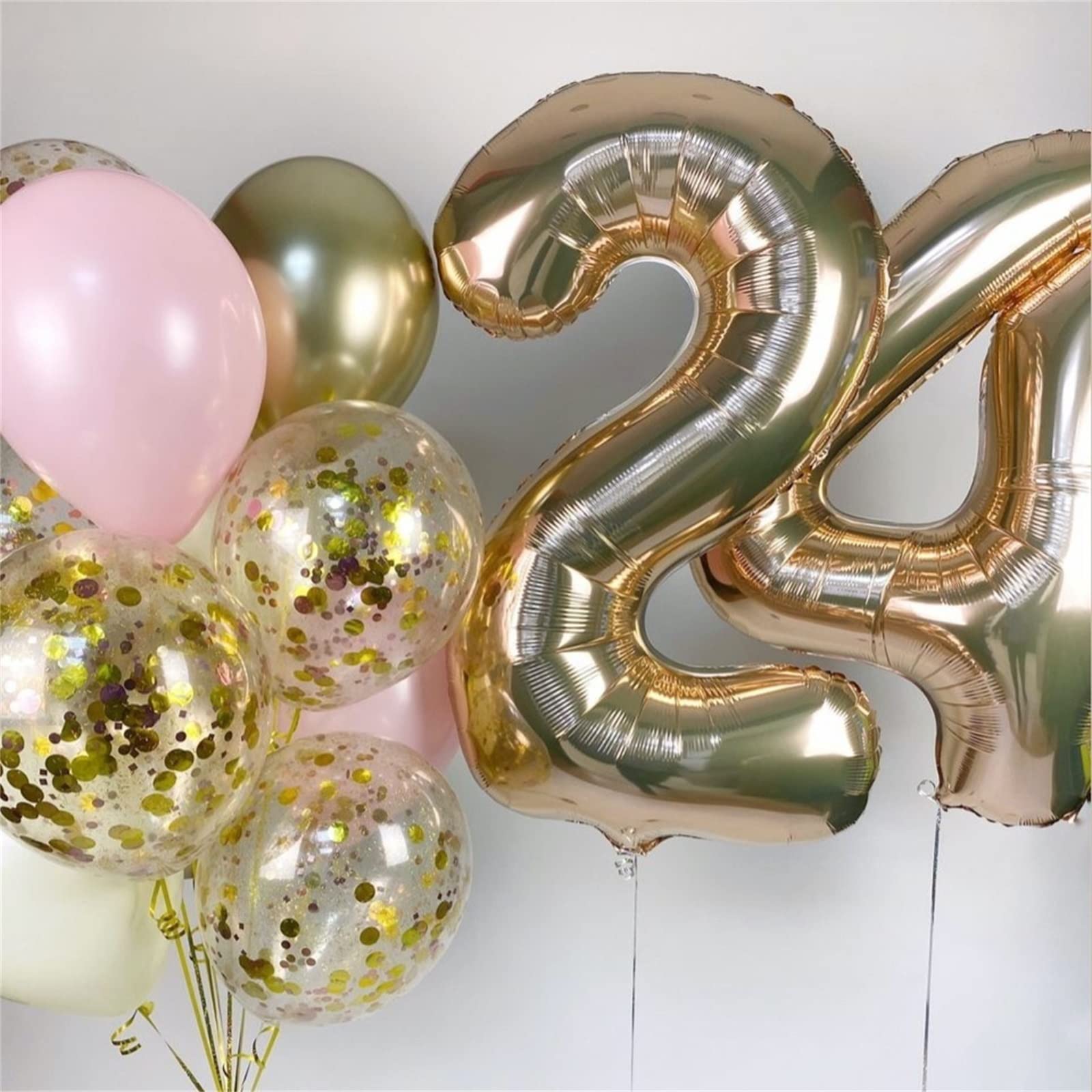 Lingqiang 40 Inch Champagne Gold Number 2 Balloon – Large Foil Party Balloons