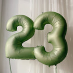 Lingqiang Sage Green 40in Number 3 Balloon – Large Foil Balloons for 3rd Birthday & Party Decor