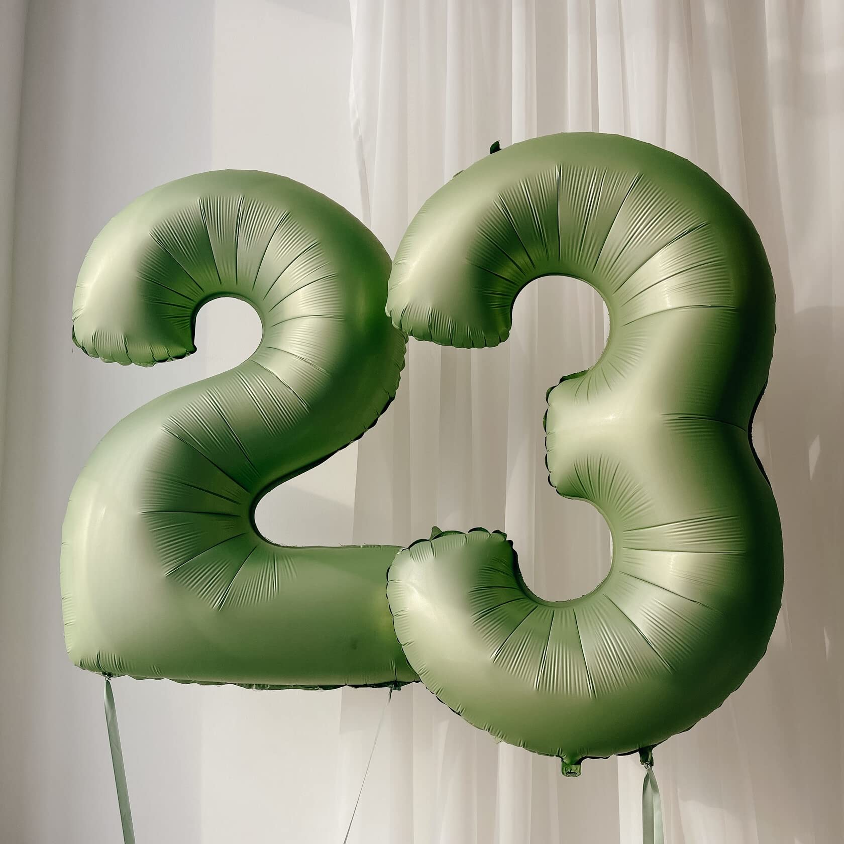 Lingqiang Sage Green 40in Number 3 Balloon – Large Foil Balloons for 3rd Birthday & Party Decor