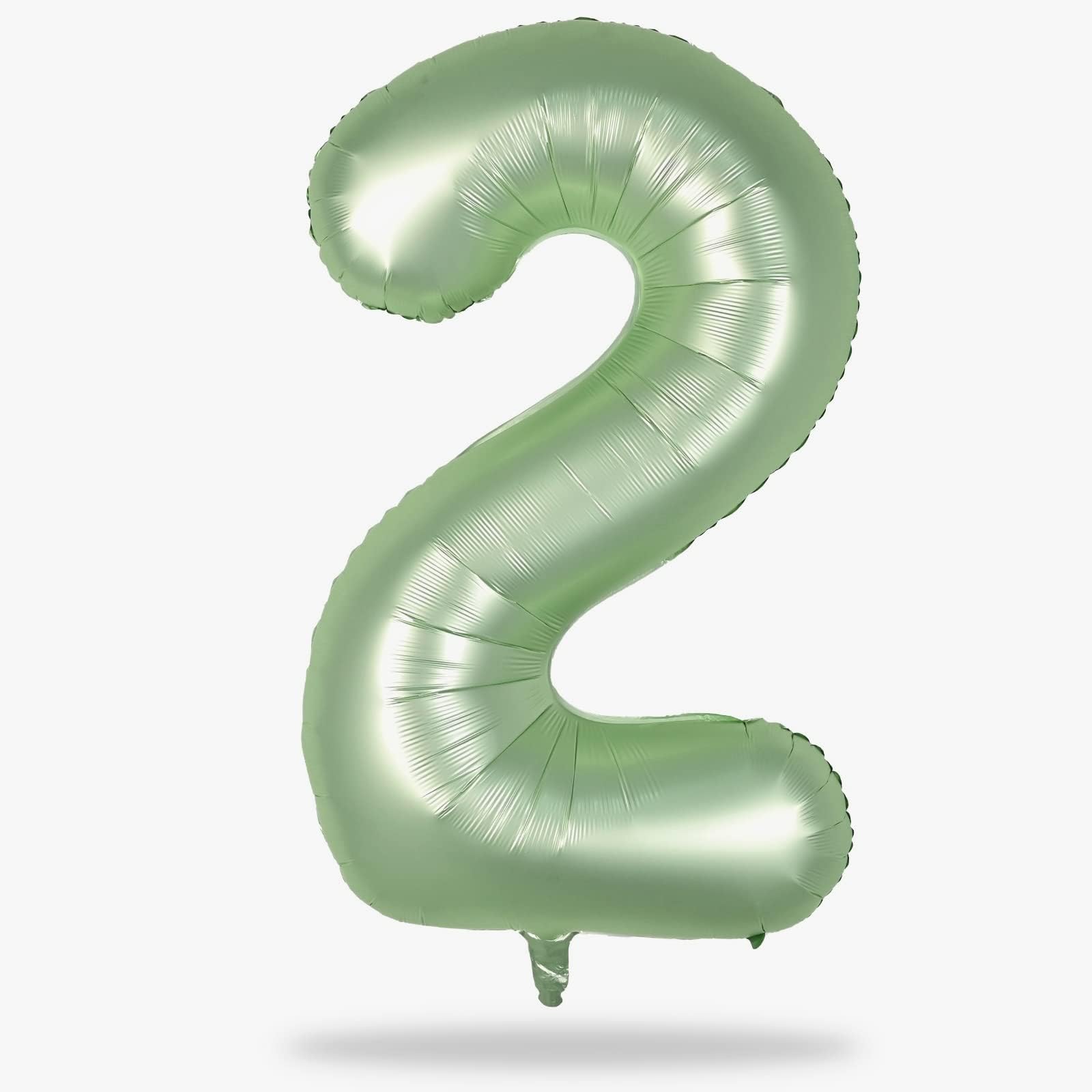 Lingqiang 40-inch Sage Green Number 2 Foil Balloon Set – Large 0-9 Balloons for Parties