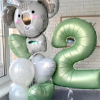 Lingqiang Sage Green 40in Number 3 Balloon – Large Foil Balloons for 3rd Birthday & Party Decor