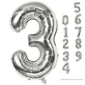 Lingqiang Silver 40-Inch Giant Number 3 Balloons – Self-Inflating Foil Birthday & Celebration Decor