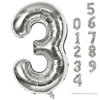Lingqiang Silver 40-Inch Giant Number 3 Balloons – Self-Inflating Foil Birthday & Celebration Decor