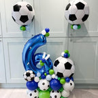 Lingqiang 22 Inch 4D Soccer Foil Balloons – 6pc Black & White Party Decor