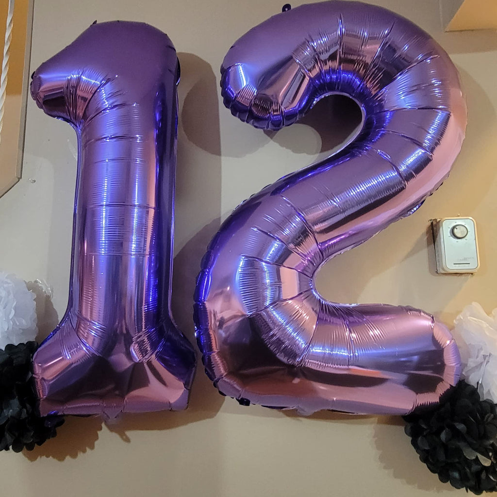 Lingqiang Large 40in Purple Number 10 Foil Balloons Kit – Self-Inflating with Confetti Balloons for 10th Birthday & Anniversary