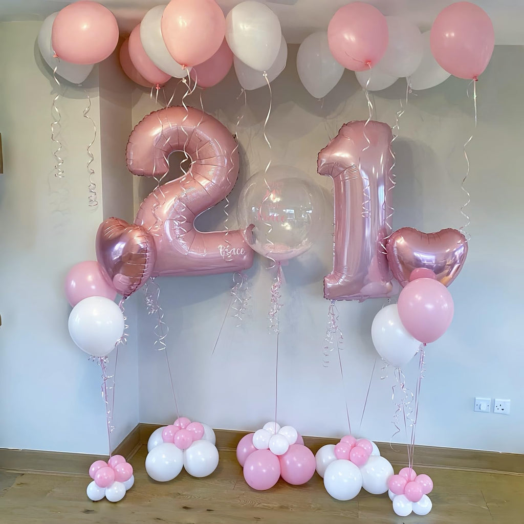 Lingqiang 40-Inch Pastel Pink Foil Number 4 Balloon – Large Self-Inflating Party Balloons