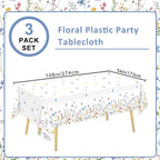 LINHAXM 3 Pack Spring Floral Tablecloths – 54 by 108 inches | Wildflower Butterflies