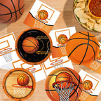 LINHAXM 202 Pcs Basketball Party Decorations – Plates, Cups, Napkins, Banner, Balloons (Serves 24)