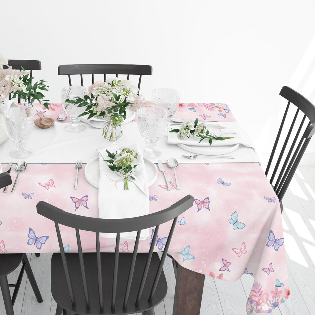 LINHAXM 3 Pack Butterfly Tablecloths – Disposable Plastic Table Covers, 108 x 54 in for Kids' Birthday Parties