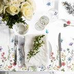 LINHAXM 3 Pack Spring Floral Tablecloths – 54 by 108 inches | Wildflower Butterflies