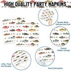 LINHAXM 170PCS Fishing Birthday Party Decorations – Gone Fishing Tableware Set with Plates, Cups, Cutlery, Banner, Tablecloth