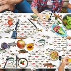 LINHAXM 170PCS Fishing Birthday Party Decorations – Gone Fishing Tableware Set with Plates, Cups, Cutlery, Banner, Tablecloth