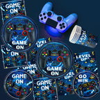 LINHAXM Video Game Birthday Decorations for 24 – Plates, Cups, Napkins & More