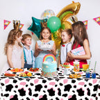 LINHAXM 3 Pack Pink Cow Print Tablecloth – 54 x 108 in | Cowgirl Birthday Party Decor