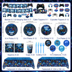 LINHAXM Video Game Birthday Decorations for 24 – Plates, Cups, Napkins & More
