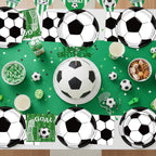 LINHAXM 150 PCS Soccer Plates & Napkins Set – Disposable Tableware for Soccer Birthday Party (Serves 50)