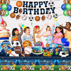 LINHAXM 191 PCS Sports Birthday Party Decorations Kit – Serves 24
