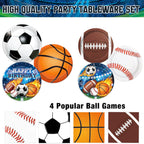 LINHAXM 191 PCS Sports Birthday Party Decorations Kit – Serves 24