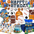 LINHAXM 191 PCS Sports Birthday Party Decorations Kit – Serves 24