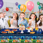 LINHAXM 4 Pack Sports Tablecloths – 54 x 108 in, Multicolor, Spill-Resistant & Wipe Clean