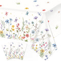 LINHAXM 3 Pack Spring Floral Tablecloths – 54 by 108 inches | Wildflower Butterflies