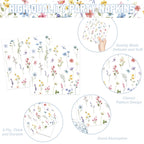 LINHAXM 168PCS Wildflower Party Decorations – Plates, Cups, Napkins, Cutlery for 24 Guests