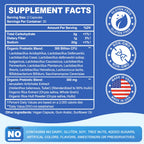 Linkvibe Probiotic 300 Billion CFU - 12 Strains with Organic Prebiotics for Digestive Health