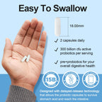 Linkvibe Probiotic 300 Billion CFU - 12 Strains with Organic Prebiotics for Digestive Health
