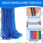 LINSIRON 500 Pcs Blue Bead Necklace, 33-Inch Mardi Gras Beads – Bulk Party Favors