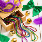 LINSIRON 500 Pcs Blue Bead Necklace, 33-Inch Mardi Gras Beads – Bulk Party Favors