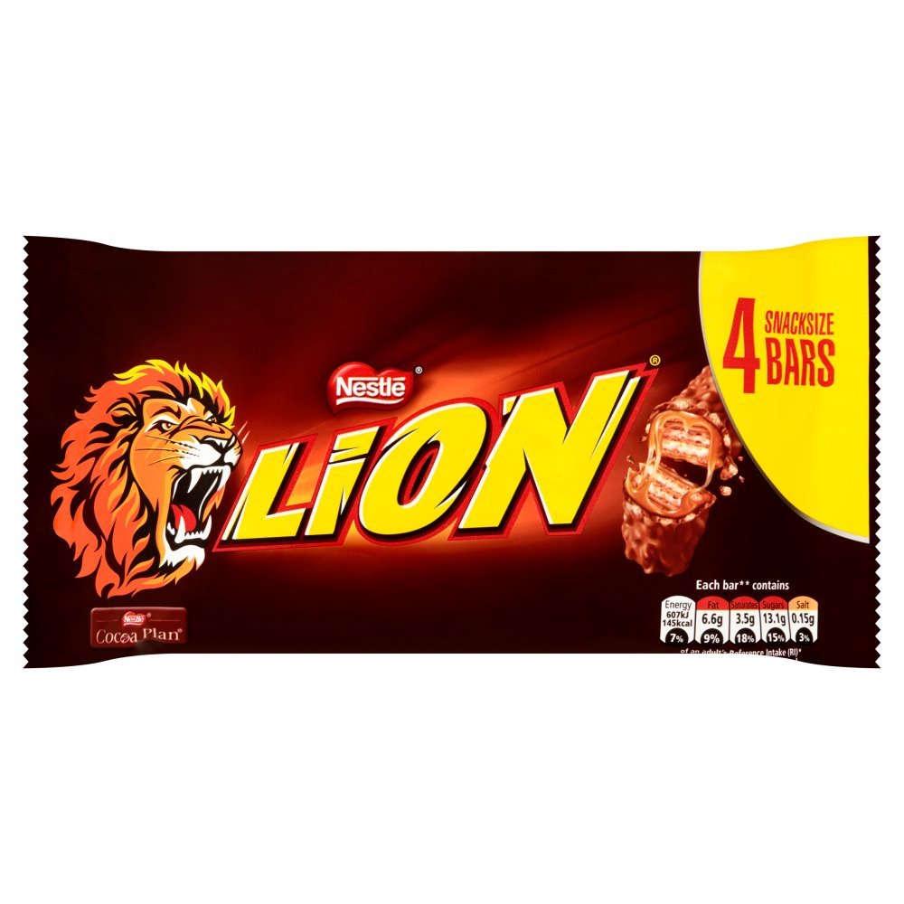 Lion Milk Chocolate Snacksize Bar 4 Pack Multipack 120g