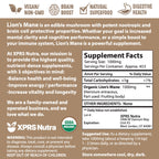 XPRS Nutra Organic Lion's Mane Mushroom Powder – Mental Clarity, Cognition & Immunity (16 oz)